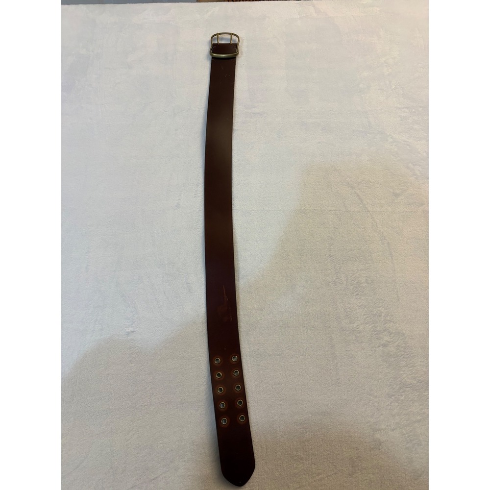 Frye Dark Brown Genuine Leather Double Prong Wide Belt DC1119 Size Small NWT